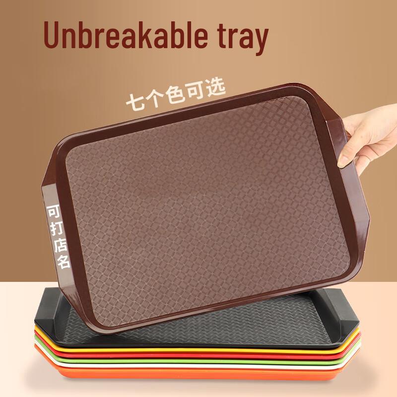 Commercial Non-slip Plastic Serving Tray with Handles