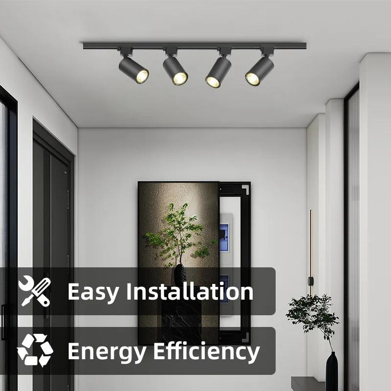 Led Track Light Rail Lighting Led Spotlight Ceiling Lamp Rail Light Spot Light 220V Spotlight For Kitchen Shop Store Home