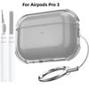 Прозрачный чехол для Airpods Pro 3 2025 для Airpods Pro 3-го поколения Чехол-накладка из мягкого ТПУ для Airpod Pro 3-го поколения с чистящим карандашом