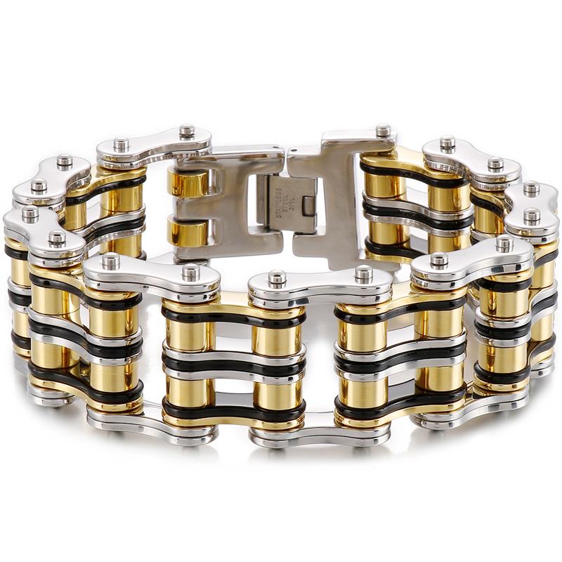 Мотоциклетная цепочка из нержавеющей стали, мужской браслет, ширина 24 мм, ручная цепочка, аксессуары, браслет, мужские браслеты, рок-н-ролл, рэп, ювелирные изделия