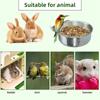 Stainless Steel Parakeet Feeder with Clamp Holder Parrot Food Bowl Bird Bowls  Dogs Cats Cage
