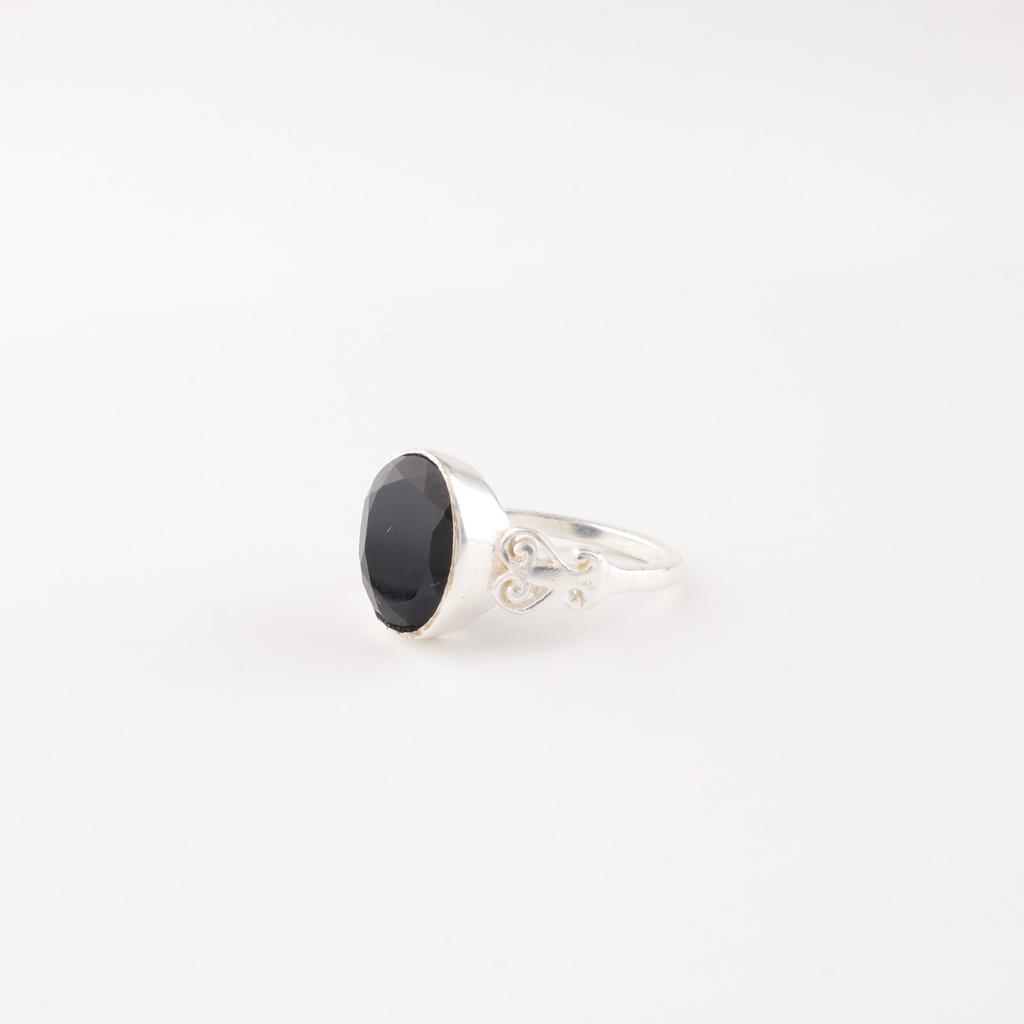 Dainty Black Onyx Gemstone925 Sterling Silver Jewelry Handmade Ring Gift For Mom RR-66-6