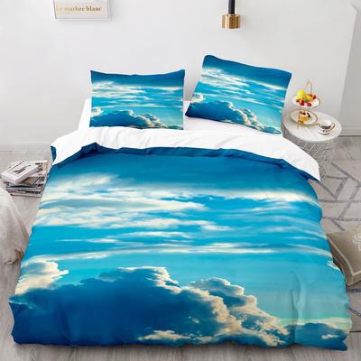 Sky Dreamscape Duvet Cover and pillowcase,Cloud & Blue Heaven Print Bedding Set,Calming Bedroom Decor & Soothing Sleep Gift Idea