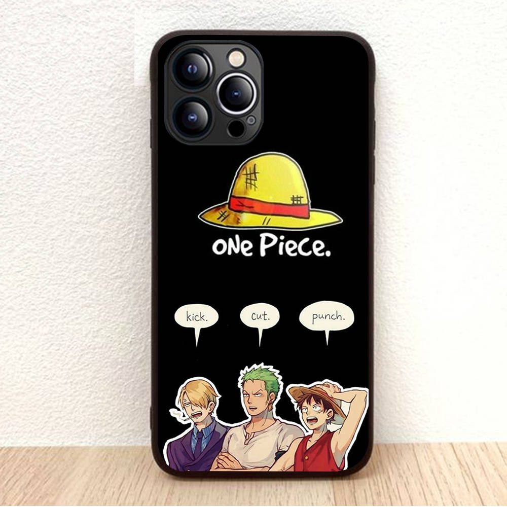 BW-34 One Piece Luffy Child мягкий черный чехол для iPhone XR 14 15 11 12 13 6 7 8 X XS Pro Max Samsung S22 S23 S21 S24 FE Ultra S8 Plus