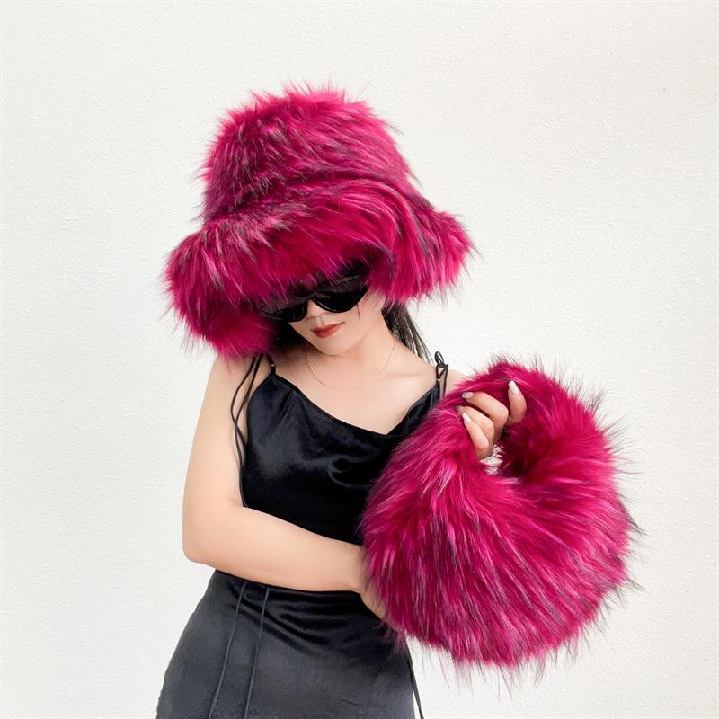 2023 Новая модная Панама из искусственного меха, женская теплая шапка из кроличьего меха, русская женская роскошная пушистая Панама, рыбацкая шапка