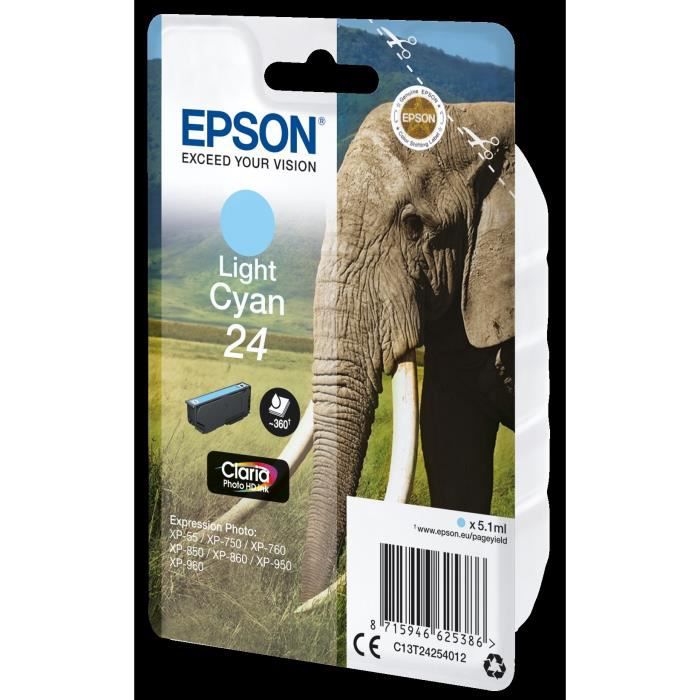Epson T2432 XL Cyan Ink Cartridge - Elephant (C13T24324012)