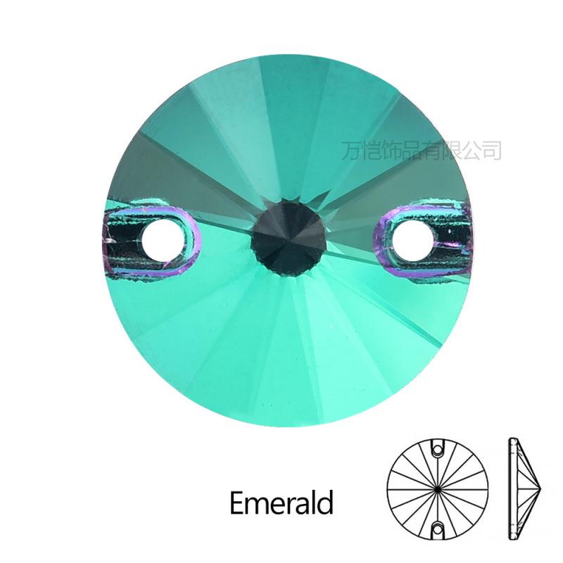 Gold Bottom Glass Hand Sewn Drill Satellite Double Hole, Flat Bottom Double Buckle Hand Sewn Drill Diy Clothing Accessories Accessories Rhinestone