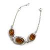 [N2497] - Silver Bracelet 'Inspiration' Amber Cognac (rhodium-plated) - 8 Mm