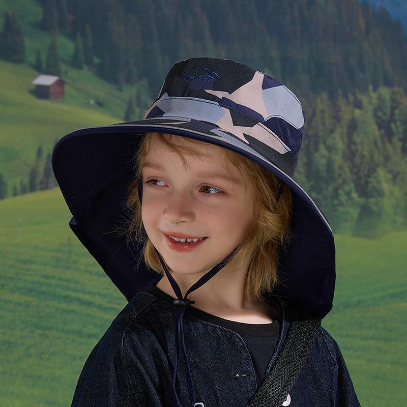 Детская шляпа летняя уличная шляпа от солнца камуфляжная с широкими полями шаль защита шеи шляпа от солнца быстросохнущая водонепроницаемая панама
