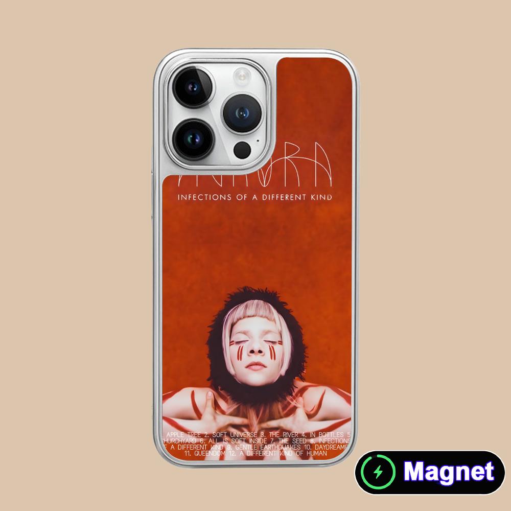 Чехол для мобильного телефона Magsafe с серебряным покрытием Aurora Aksnes для iPhone 17 16 15 14 13 12 11 Air Pro Max Plus Цветная крышка