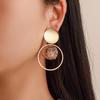 Creative Hollow Gold Skein Earrings Metal Circle Pendant Earrings Net Red Tide Ear Jewelry ADM