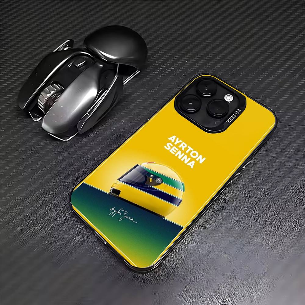 Ayrton S-Senna H-Helmet Racing Phone Case For iPhone 17,16,15,14,13,12,11 Plus,Pro Max,Colored Silver Phone Case