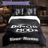 Depeche Mode Customized Name Text Bedding Set, 1 Duvet Cover & 2 Pillowcases Personalized Bedroom Gift