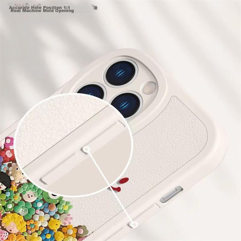 IPhone 13 Case, IPhone 13 Texture Protective Cover, Painted Full Protection Anti-Drop Creative Personal Soft Smile DollWhite