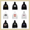 26FW Американский стиль Rhude Худи Мужская с принтом букв Повседневная Винтажная Толстовка Свободный крой Уличная одежда