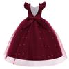 Girls' Mesh Bow Dress with Flutter Sleeves - Fashionable Catwalk Style
