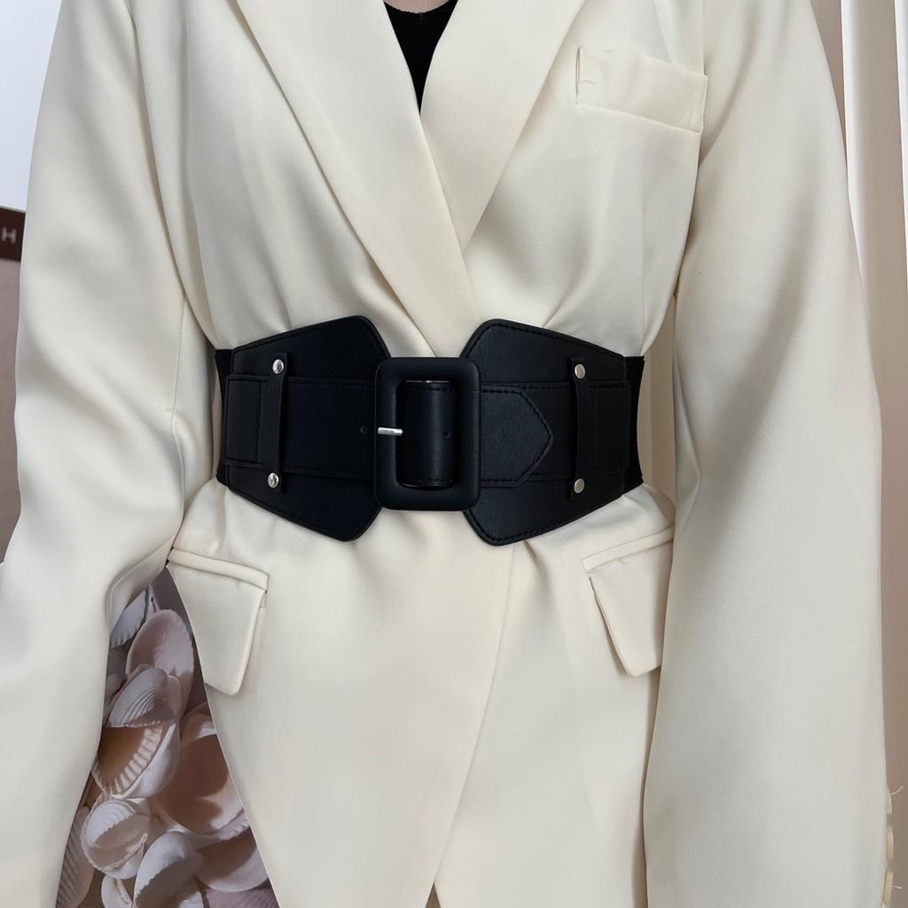 Шикарный широкий эластичный пояс для женщин из мягкой искусственной кожи, универсальный модный аксессуар