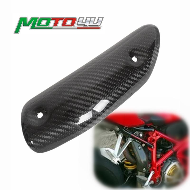 Для DUCATI 749 999 2003 2004 2005 2006 100% Углеродное волокно Крышка выхлопной трубы Мотоциклетный глушитель Теплозащитный кожух Защита трубы Обтекатель