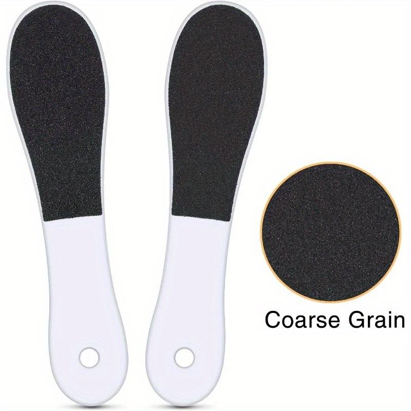 Dual-Grit Double-Sided Foot Files, Coarse & Fine Pedicure Foot Scraper, Callus Remover, Heel Scrubber, Exfoliating Foot Rasp with Plastic Handle