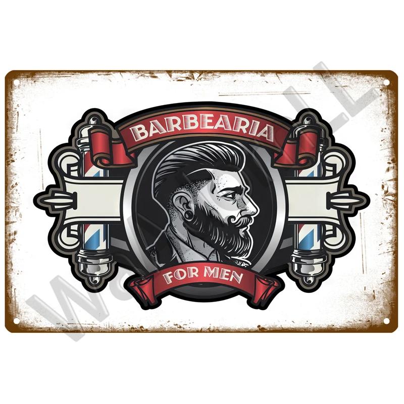 Barber Shop Tin Sign Poster Vintage Wall Posters Metal Sign Decorative Wall Plate Kitchen Plaque Metal Vintage Decor Accessories