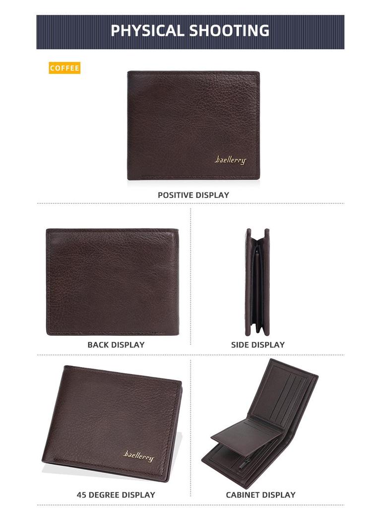 Baellerry Men's Anti-Theft RFID Short Wallet: High-End Card Holder & Coin Purse