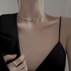 Серебряная подвеска-чокер S925 с черным квадратным камнем - Эксклюзивный дизайн, Легкая роскошь, Цепочка на ключицы для женщин, Идеальное летнее украшение.