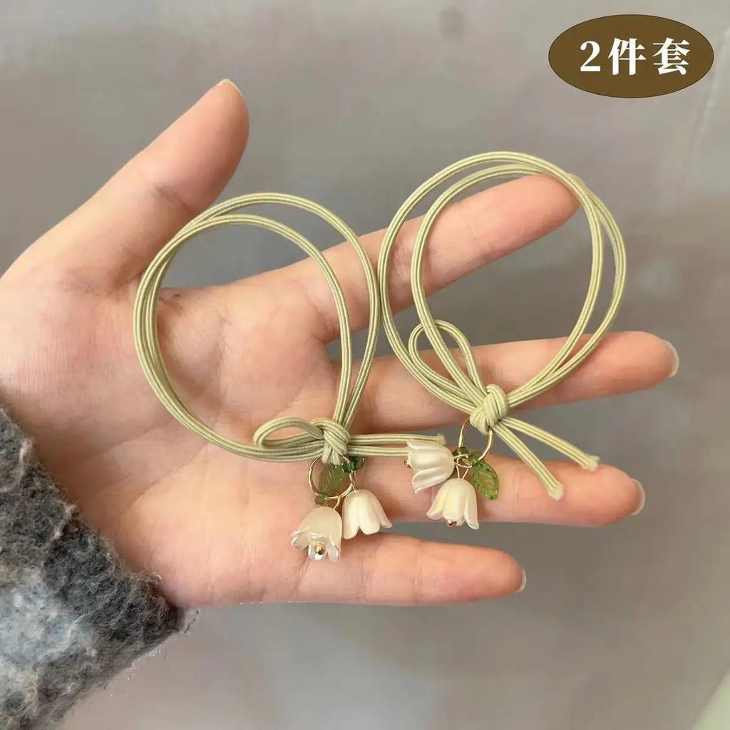 Набор резинок для волос, сочетание высокой эластичности и прочности, украшение для волос в виде ландыша со свежим темпераментом