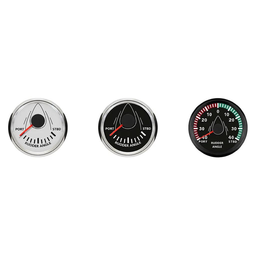 New Universal 52mm 85mm Marine Boat Rudder Angle Indicator Gauge 12V 24V with Red Backlight 0-190 ohms for Boat Yacht Vessel