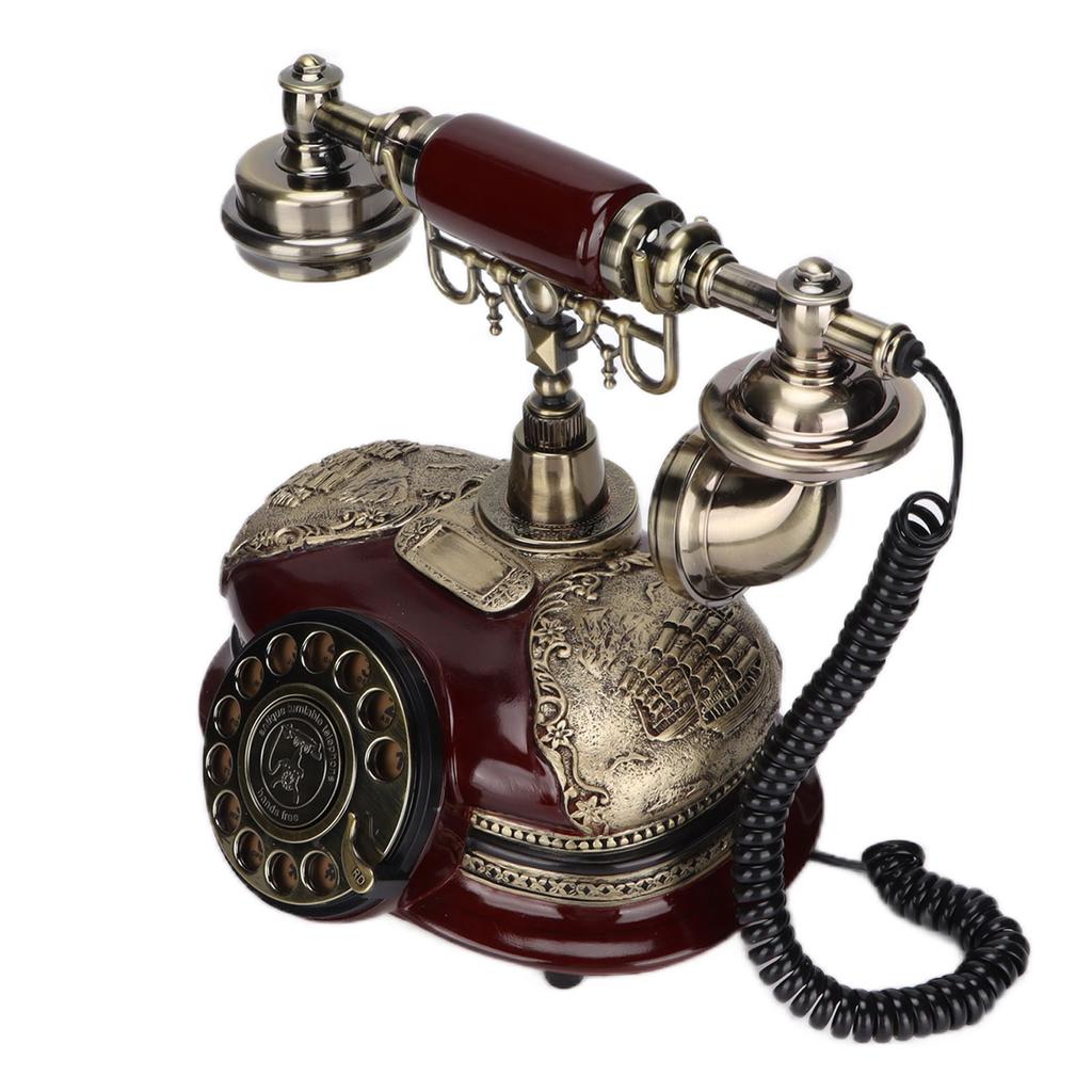 Антикварный европейский телефон с дисковым набором номера, классический ретро стационарный телефон для декора гостиной и бара