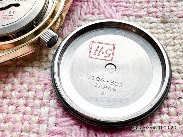 Отремонтированные Seiko Matic P Автоматические часы с автоподзаводом, кнопкой-заводкой, 33 камня. Модель 5106-8010. День недели/Дата. Изготовлены в 1967 году., (Сёва 42).