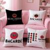 B-Логотип Bacardi Чехол на подушку Плюшевая ткань Мягкий Двусторонний печатный Невидимая молния Наволочка для дивана Домашний декор