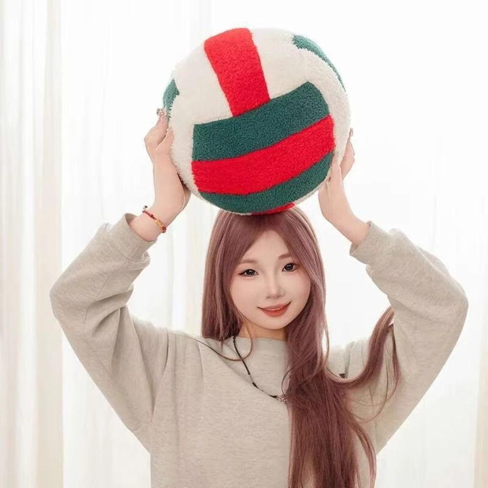 Ball Shape Volleyball Throw Pillow Stuffed Volleyball Plush Toy Kids Playing Supplies