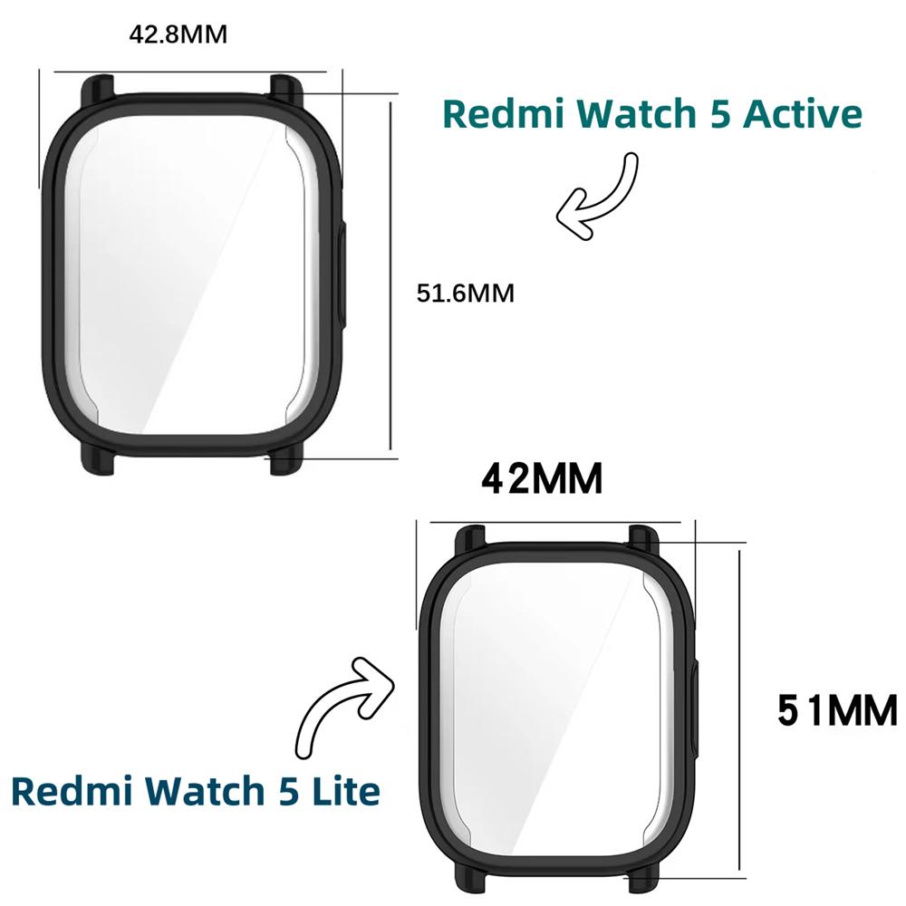 Case For Redmi Watch 5 Lite / 5 Active TPU Protective Cover Soft Protector Shell Bumper Protective Cover For Redmi Watch5 5lite