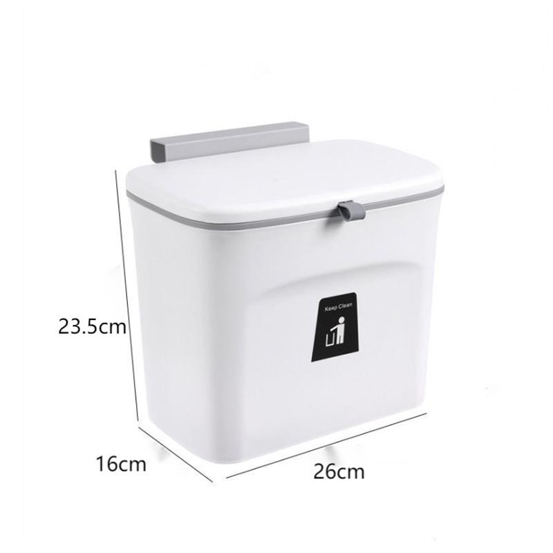 7/9L Kitchen Hanging Trash Can For Kitchen Cabinet Door Wall Mounted Recycling Garbage Basket with Lid Kitchen Accessories