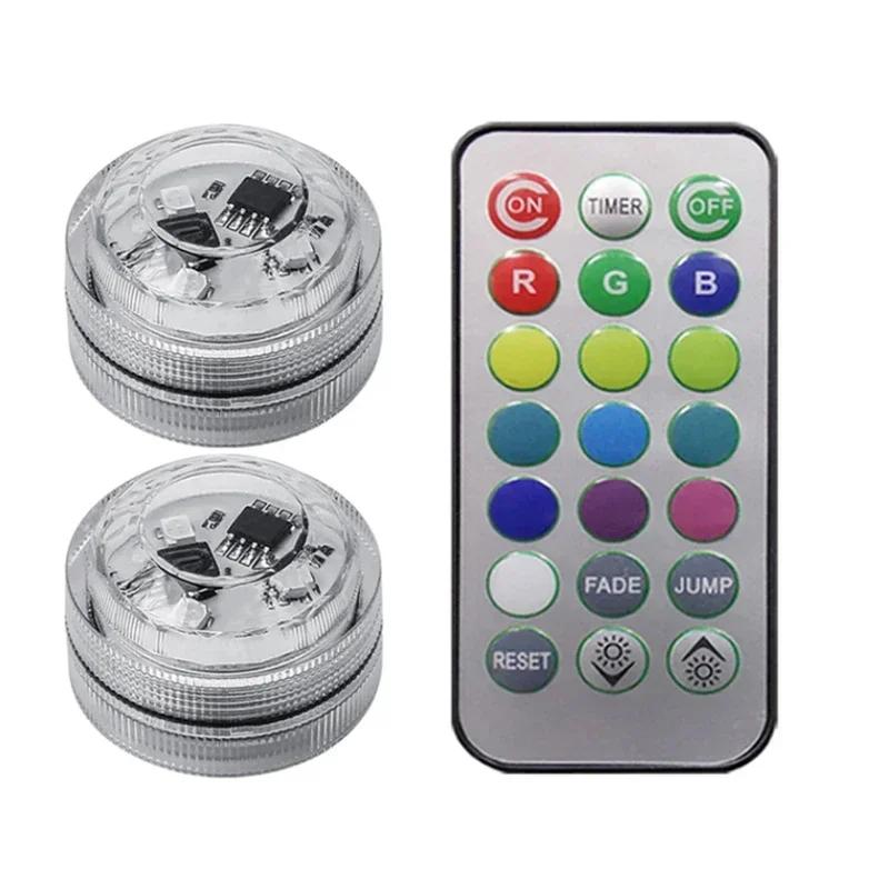 Auto LED RGB Interior Atmosphere Light Decorative Foot Lamp With USB Wireless Remote Control Multiple Modes For Car,Home Decorat