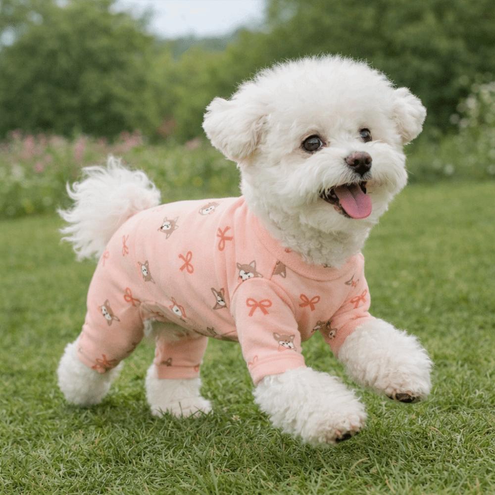 Cartoon Printed Dog Base Coat Warm Dog Jumpsuit Cute Dog Home Clothing Casual Wear