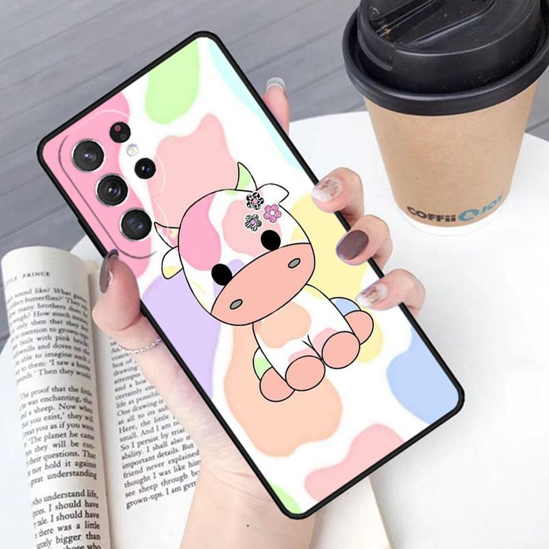 Мультяшная Милая Корова В Пятнышках Чехол Для Телефона Обложка Для Samsung Galaxy S24 S25 Ultra S21 S22 Ultra S10E Note 10 Plus Note 20 FE S23