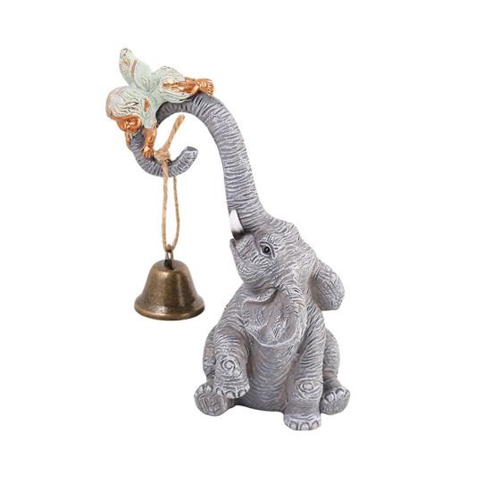 Украшение в виде слона Yousheng, миниатюрная статуя слона из смолы, украшение для дома, офиса, сада, сидящая фигурка слона, подарок для любителей слонов