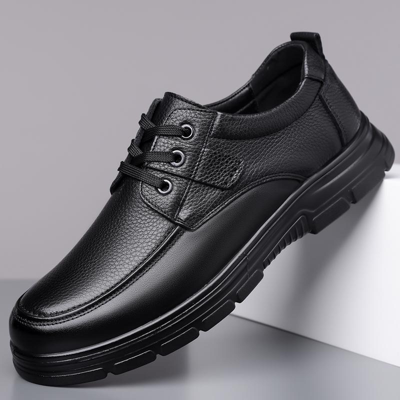 Fashion Leather Mens Oxfords Shoes Casual Wedding Dress Footwear 2025 New Men Walking Shoes Soft Flats Lace-up Formal Business Shoes