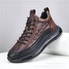 European Men's 2022 Spring/Autumn Thick-Soled Mid-Top Casual Shoes with Air Cushion & Fish Pattern