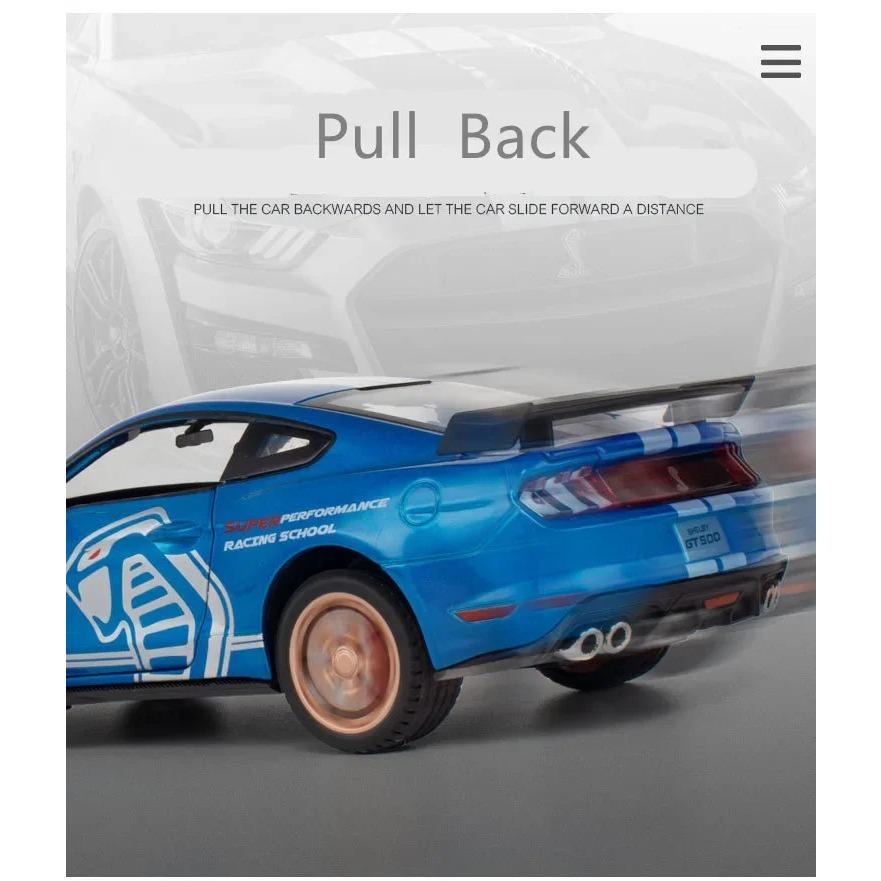 1/32 Ford Mustang Shelby GT500 литой спортивный автомобиль имитационная модель литая металлическая модель автомобиля звук и свет коллекционные игрушки для мальчиков