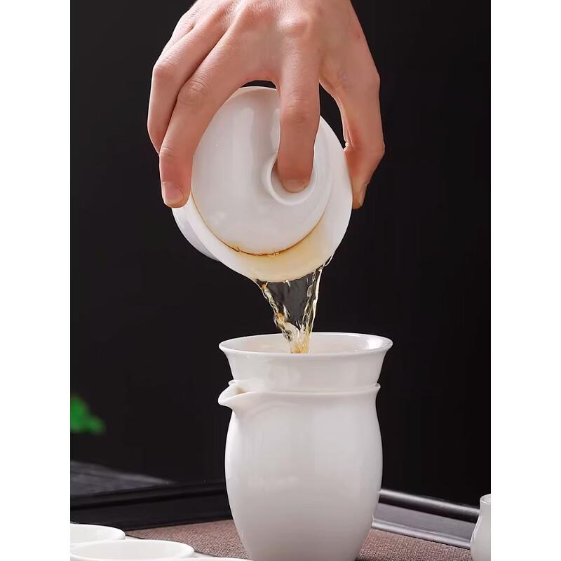 Mutton Fat Jade White Porcelain Kung Fu Tea Set