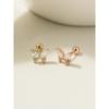 14K Shine Cubic Butterfly Piercing Earrings