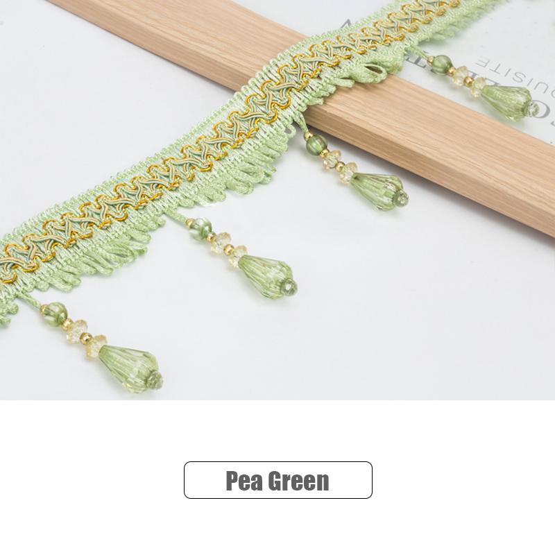 11.5 Meter Curtain Tassel Trim Pumpkin Crystal Bead Ribbon For Sewing Curtain Fringe Macrame Decoration Upholstery Fabric
