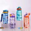 Бутылка для воды с изображением динозавра объемом 600 мл для детей, поильник с силиконовой трубочкой, герметичные пластиковые бутылки для воды, летняя детская кружка для воды