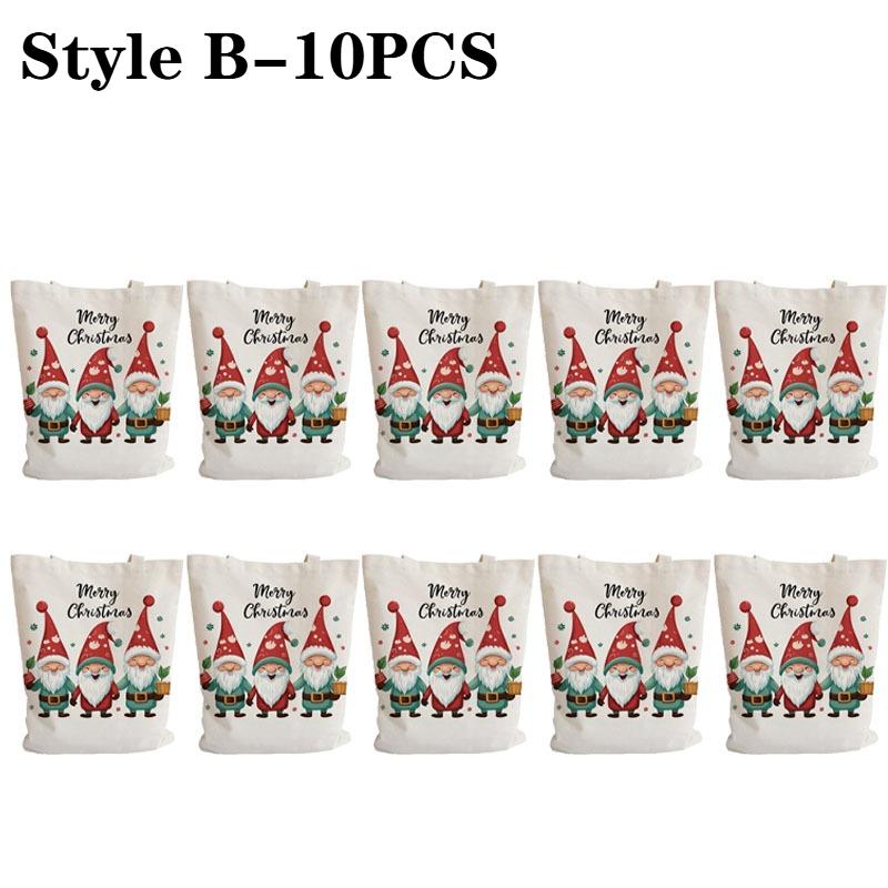 Christmas Canvas Tote Bag Shoulder Handbag Lunch Storage Grocery Bag for Women Festive Holiday Shopper Bag Christmas Gift Decor