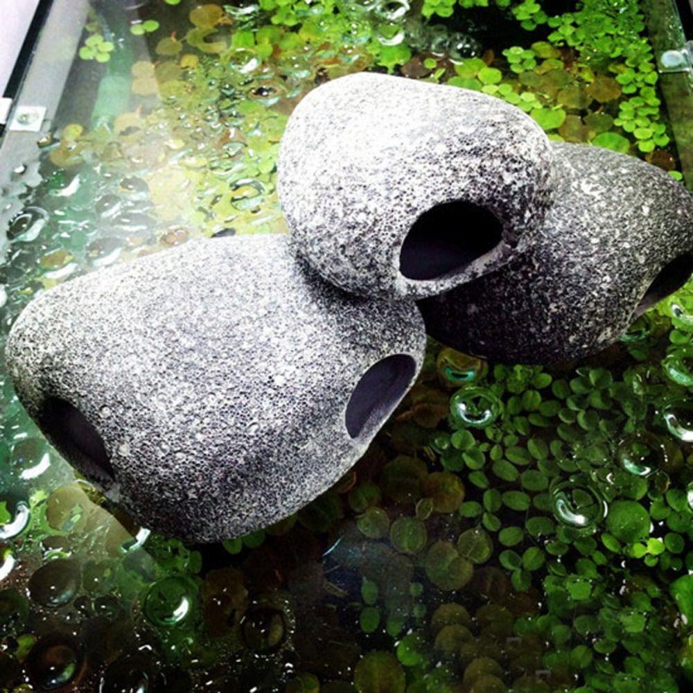 Eco-friendly Cichlid Stone Cave Ceramic Fish Rock House Fish Eluding House Aquarium