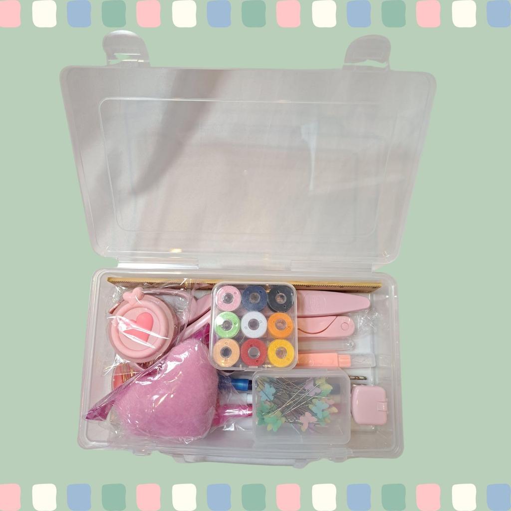 Sewing Kit for Elementary School Sewing Tools for Plastic Case Bg3 Students, Girls, (22.3cm Long, 12.3cm Wide, 5.3cm High)