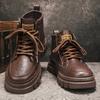 Ботинки Martin мужские весенние британские американские ретро локомотивные кожаные ботинки мужские повседневные кожаные ботинки усиливающие водонепроницаемые рабочие ботинки