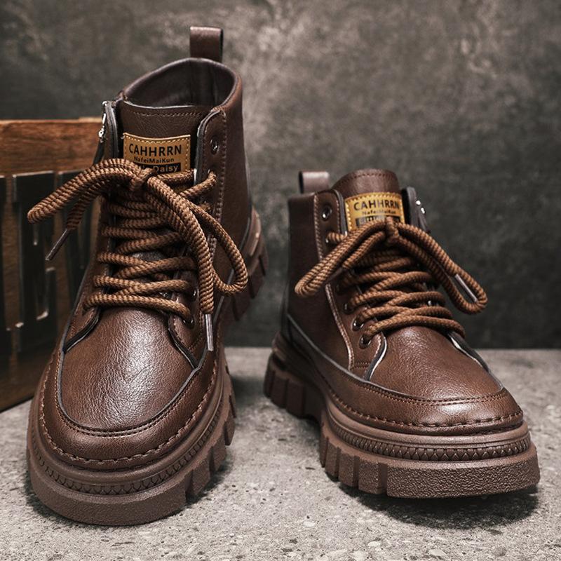 Ботинки Martin мужские весенние британские американские ретро локомотивные кожаные ботинки мужские повседневные кожаные ботинки усиливающие водонепроницаемые рабочие ботинки